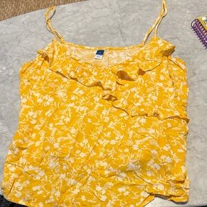 old navy Floral Yellow tank Top blouse
